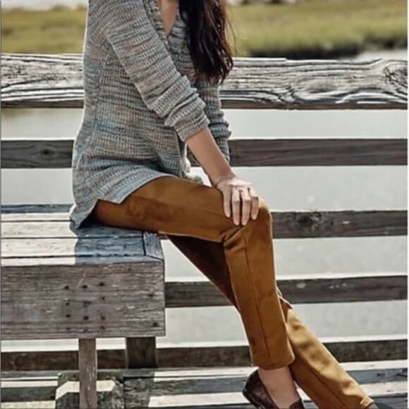 NEW J. Jill Faux Suede Luxe Taylor Chestnut Mid Rise Stretch Jeans Pants 6 NWT - Picture 4 of 6